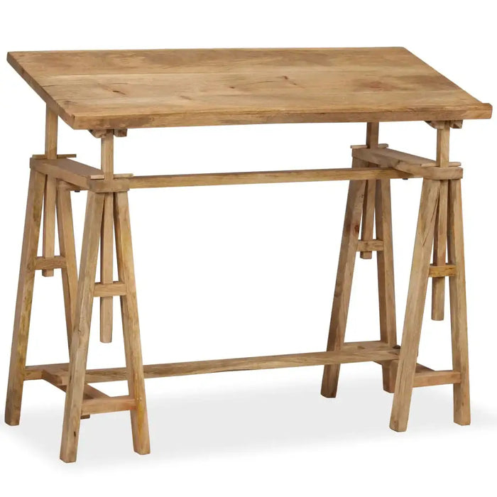 Drafting Table in Solid Mango Wood (116 x 50 x 76cm) - Little and Giant Explorers vidaXL