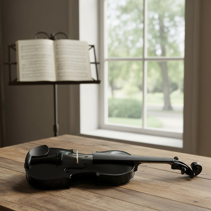 Beginners Violin Full Set with Bow and Chin Rest in Black 4/4 - Little and Giant Explorers vidaXL