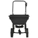 Walk-behind salt and fertilizer spreader with black 15L hopper and adjustable control
