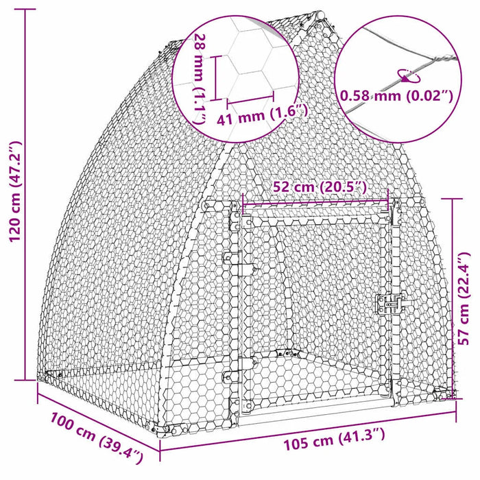 Walk-In Chicken Coop – Galvanised Steel Frame | Secure Locking Door VIDAXL - Little and Giant Explorers vidaXL