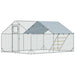 Walk-In Chicken Run with Cover and Feeding Door | 12-18 Poultry | (300 x 400 x 195cm) - Little and Giant Explorers PawHut