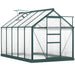 6x10ft aluminium frame walk-in greenhouse with sliding door and roof vent