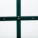 Green aluminium frame cross-section with bolts on polycarbonate greenhouse panel