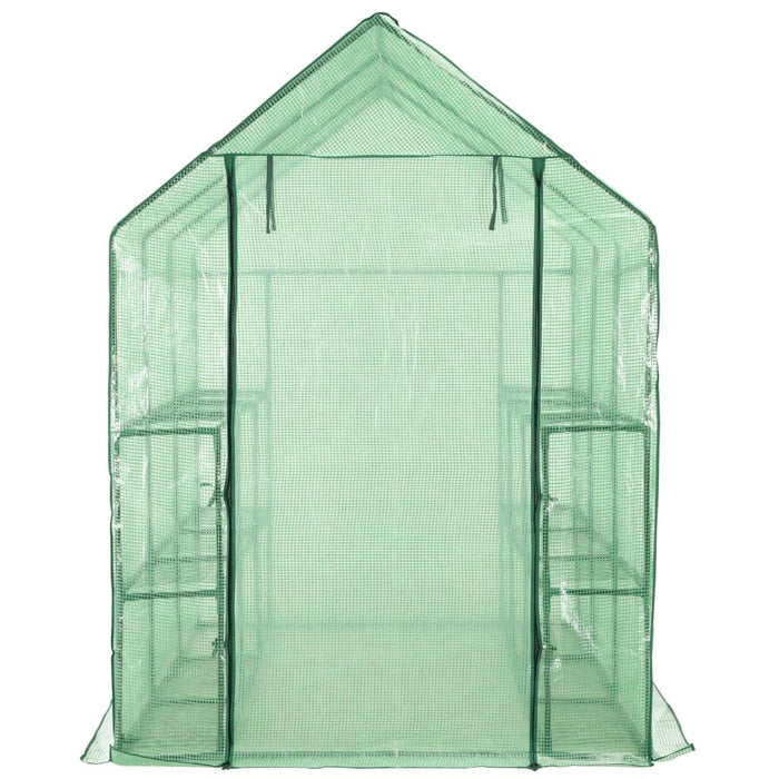 Walk-in Greenhouse with 12 Shelves in Steel (143 x 214 x 196cm) - Little and Giant Explorers vidaXL