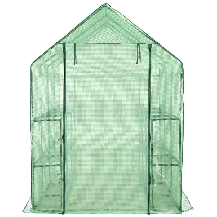 Walk-in Greenhouse with 12 Shelves in Steel (143 x 214 x 196cm) - Little and Giant Explorers vidaXL