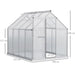 Polycarbonate Greenhouse 190x253cm Silver Tone | Walk-In Design with Five-Level Window - Little and Giant Explorers Outsunny