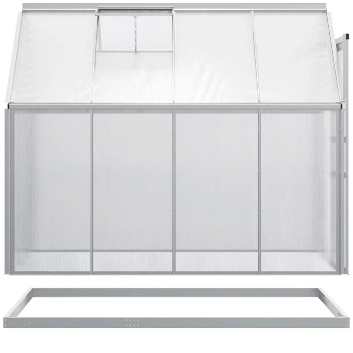 Polycarbonate Greenhouse 190x253cm Silver Tone | Walk-In Design with Five-Level Window - Little and Giant Explorers Outsunny