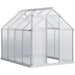 Polycarbonate Greenhouse 190x253cm Silver Tone | Walk-In Design with Five-Level Window - Little and Giant Explorers Outsunny