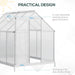 Polycarbonate Greenhouse 190x253cm Silver Tone | Walk-In Design with Five-Level Window - Little and Giant Explorers Outsunny