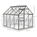Walk-In Polycarbonate Greenhouse - 190x253cm | Dark Grey Aluminium Frame and Base OUTSUNNY - Little and Giant Explorers Outsunny