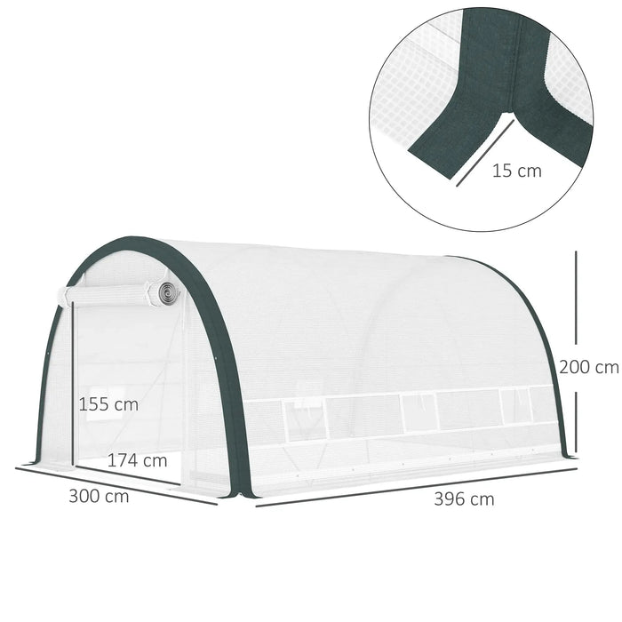 Walk-In Tunnel Greenhouse with Accessories in White 4 x 3(m) - Little and Giant Explorers Outsunny