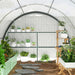 Walk-In Tunnel Greenhouse with Accessories in White 4 x 3(m) - Little and Giant Explorers Outsunny