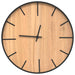 Minimalist rustic wooden wall clock with black silent quartz hands and markers