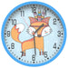 Children's wall clock with a fox design on a white background