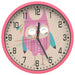 Wall clock with an owl design on a beige background