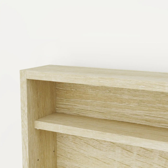 Wall Display Cabinet | Oak Finish with 5 Adjustable Tiers - Little and Giant Explorers HOMCOM