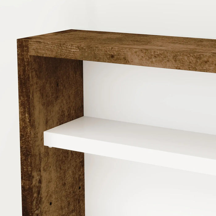 Wall Display Cabinet | Rustic Brown with 5 Adjustable Tiers - Little and Giant Explorers HOMCOM