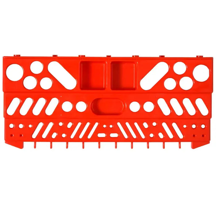 Wall-Mount Tool Holder – Grey and Red | Pegboard Storage with Hooks and Shelves DURHAND - Little and Giant Explorers DURHAND
