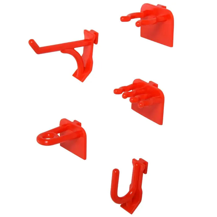 Wall-Mount Tool Holder – Grey and Red | Pegboard Storage with Hooks and Shelves DURHAND - Little and Giant Explorers DURHAND