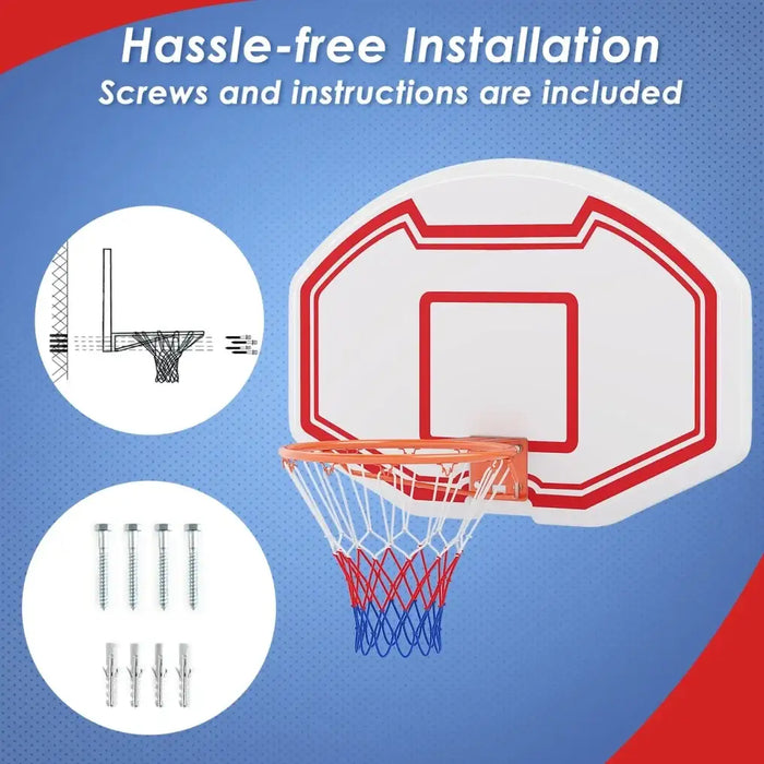 Wall Mounted Basketball Hoop 91cm | Shatterproof Backboard - Indoor and Outdoor Play COSTWAY - Little and Giant Explorers Costway
