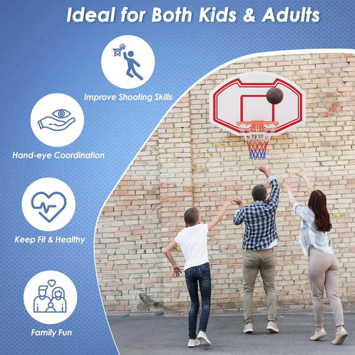 Wall Mounted Basketball Hoop 91cm | Shatterproof Backboard - Indoor and Outdoor Play COSTWAY - Little and Giant Explorers Costway