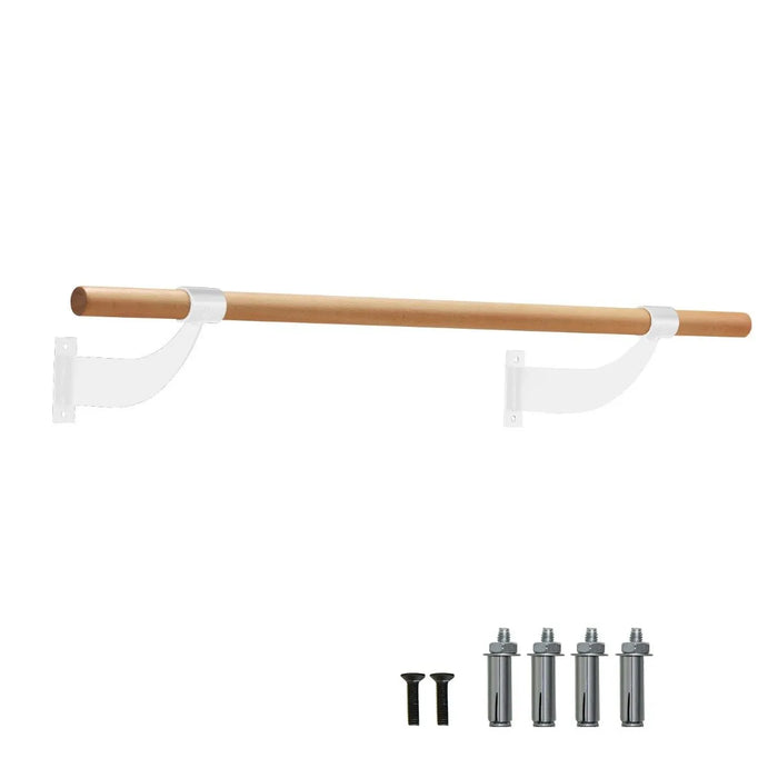 Wall-Mounted Beech Wood Ballet Barre in White 120cm - Little and Giant Explorers Costway