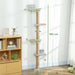 Wall-Mounted Cat Climbing Tower – 180cm | Sisal-Wrapped Post and Platforms PAWHUT - Little and Giant Explorers PawHut