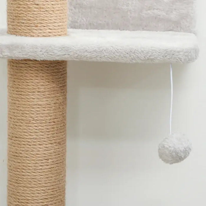Wall-Mounted Cat Climbing Tower – 180cm | Sisal-Wrapped Post and Platforms PAWHUT - Little and Giant Explorers PawHut