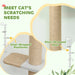 Wall-Mounted Cat Climbing Tower – 180cm | Sisal-Wrapped Post and Platforms PAWHUT - Little and Giant Explorers PawHut