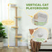 Wall-Mounted Cat Climbing Tower – 180cm | Sisal-Wrapped Post and Platforms PAWHUT - Little and Giant Explorers PawHut