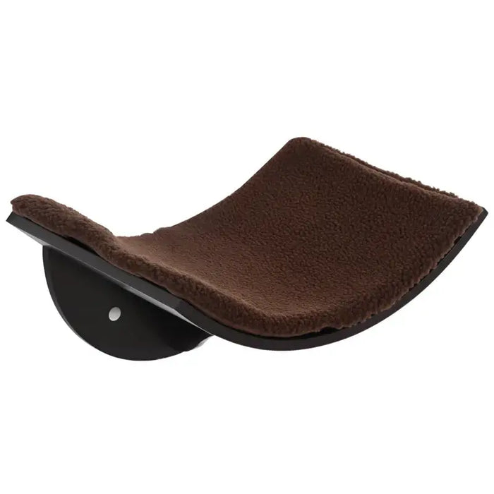Wall-Mounted Cat Shelf – Brown | Curved Cat Bed with Berber Fleece Top PAWHUT - Little and Giant Explorers PawHut