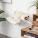 Wall-Mounted Cat Shelf – White | Curved Cat Bed with Berber Fleece Top PAWHUT - Little and Giant Explorers PawHut
