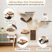 Wall-Mounted Cat Tree Natural Brown | Tree-Shaped Structure with Four Levels - Little and Giant Explorers Costway