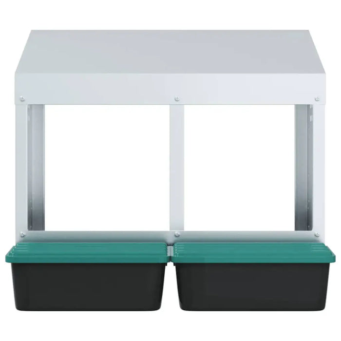 Chicken Wall-Mounted Nesting Box with 2 Compartments in Galvanised Steel - Little and Giant Explorers vidaXL