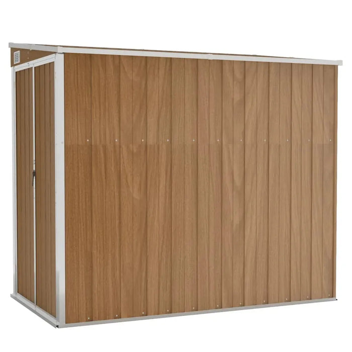 Wall Mounted Garden Shed in Galvanised Steel and Brown (118 x 194 x 178cm) - Little and Giant Explorers vidaXL