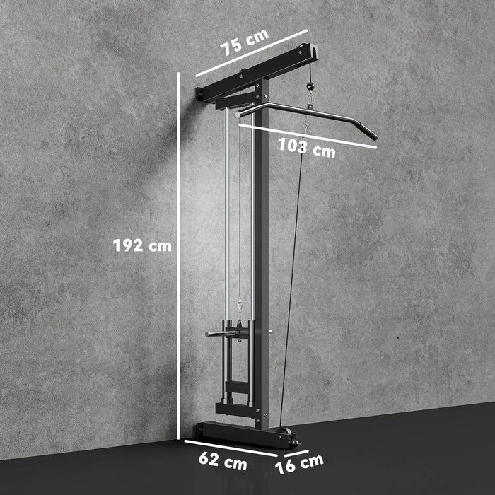 Wall-Mounted Lat Pull-Down Machine – Compact Cable Crossover | 100kg Capacity SPORTNOW - Little and Giant Explorers
