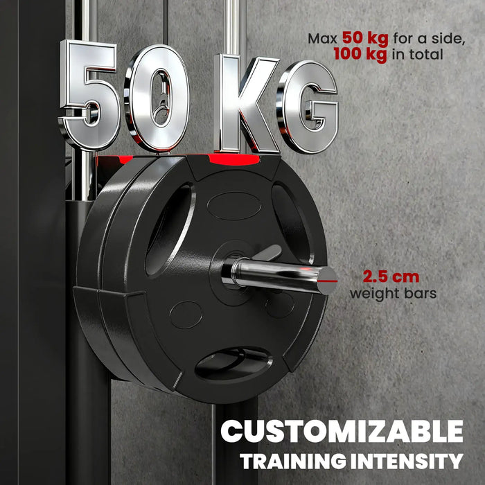 Wall-Mounted Lat Pull-Down Machine – Compact Cable Crossover | 100kg Capacity SPORTNOW - Little and Giant Explorers