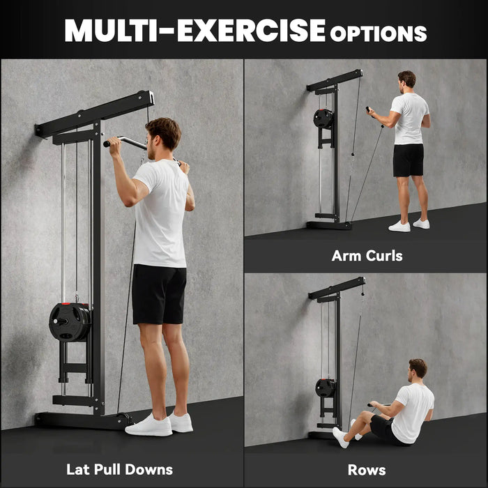 Wall-Mounted Lat Pull-Down Machine – Compact Cable Crossover | 100kg Capacity SPORTNOW - Little and Giant Explorers