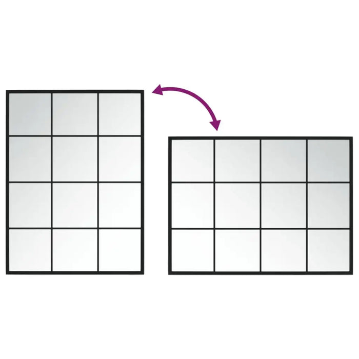 Two grid layouts with a purple arrow indicating a transformation from left to right.