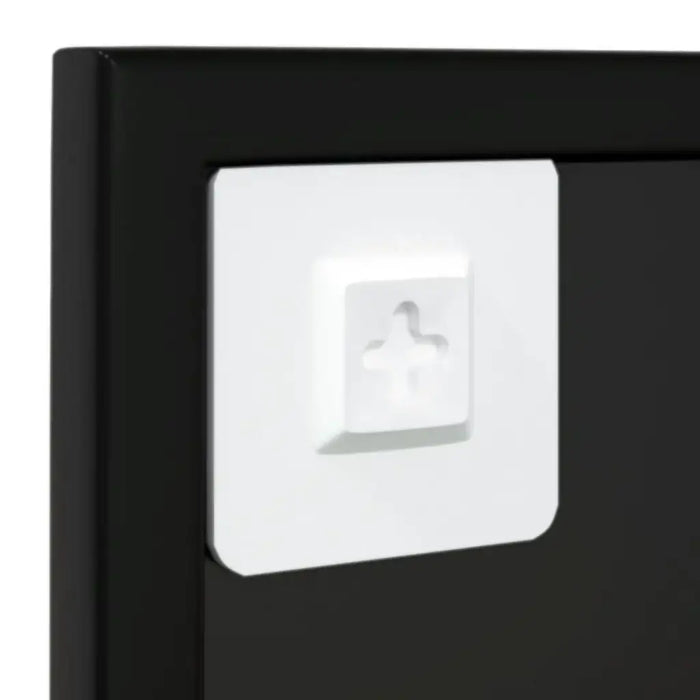 Black electronic device with a white square button featuring a horse icon on a white background