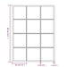 Measurement chart of a window grid with dimensions labeled