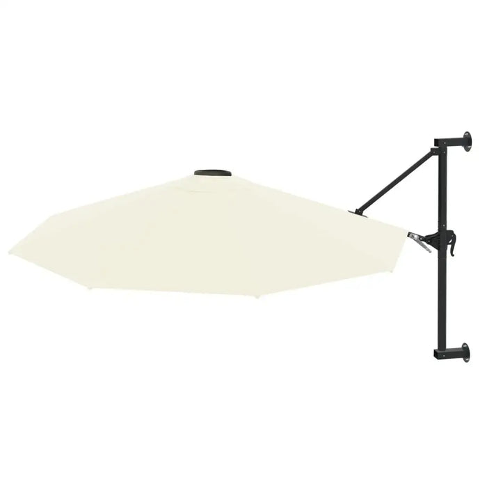 Wall-mounted 3m sand parasol with black crank arm and canopy