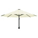 Wall-mounted 3m sand parasol with black pole and crank lift on white background
