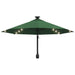 Wall-Mounted Parasol with LEDs and Metal Pole in Green - Little and Giant Explorers vidaXL