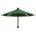 Wall-Mounted Parasol with LEDs and Metal Pole in Green - Little and Giant Explorers vidaXL