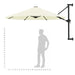 Wall-Mounted Parasol with Metal Pole in Sand - Little and Giant Explorers vidaXL