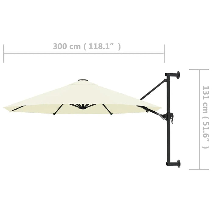 Wall-Mounted Parasol with Metal Pole in Sand - Little and Giant Explorers vidaXL