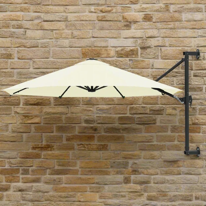 Wall-Mounted Parasol with Metal Pole in Sand - Little and Giant Explorers vidaXL