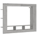 Grey Sonoma wall-mounted TV cabinet with display shelves and open storage slots
