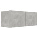 Wall-mounted concrete grey TV cabinet with two doors, modern media storage unit